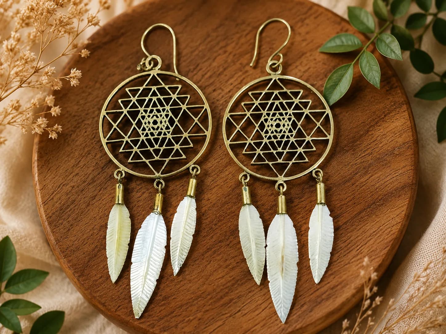 Tribal Earings Copy on model