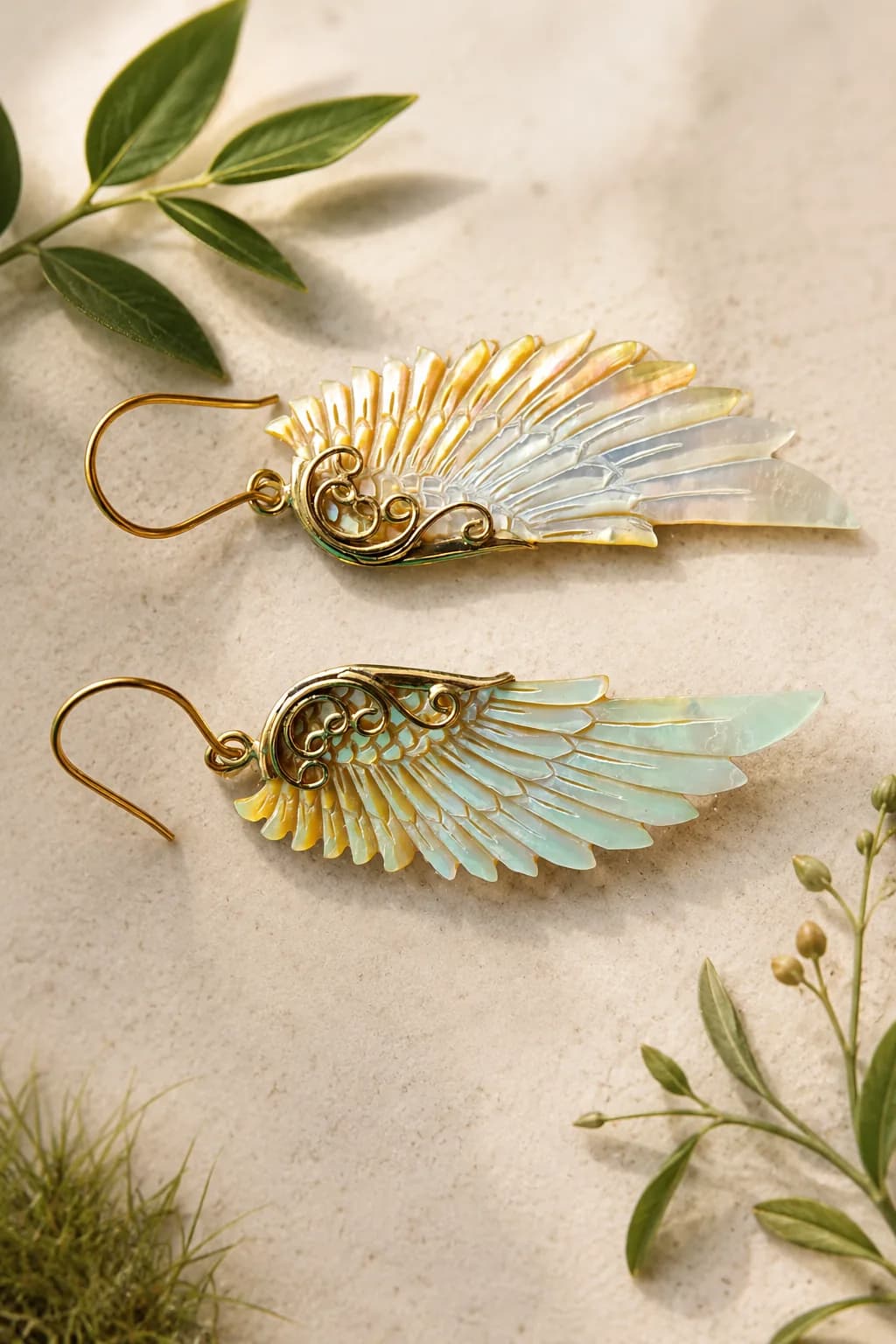Wings Earings Copy on model