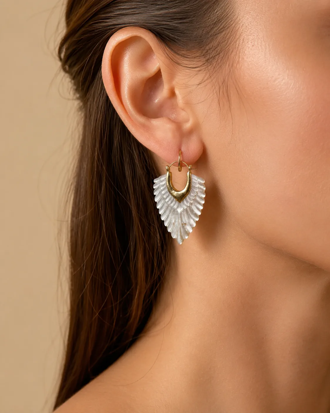Wings Earings on model