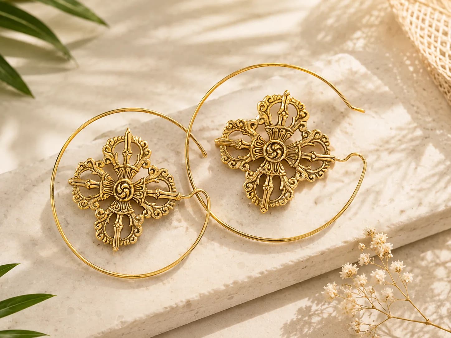 Tribal Earings on model